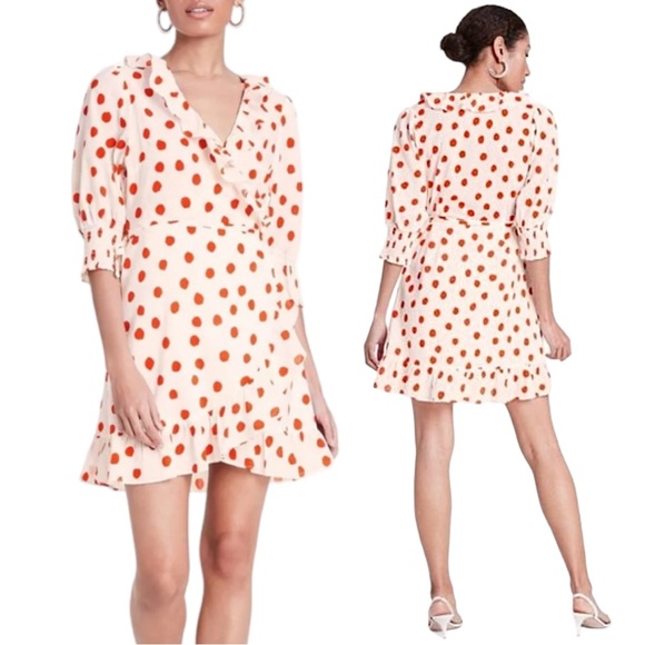 RIXO by Target Polka Dot Wrap Mini Dress. Size Small - Picture 1 of 11